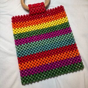 Mini Rainbow Beaded Handbag